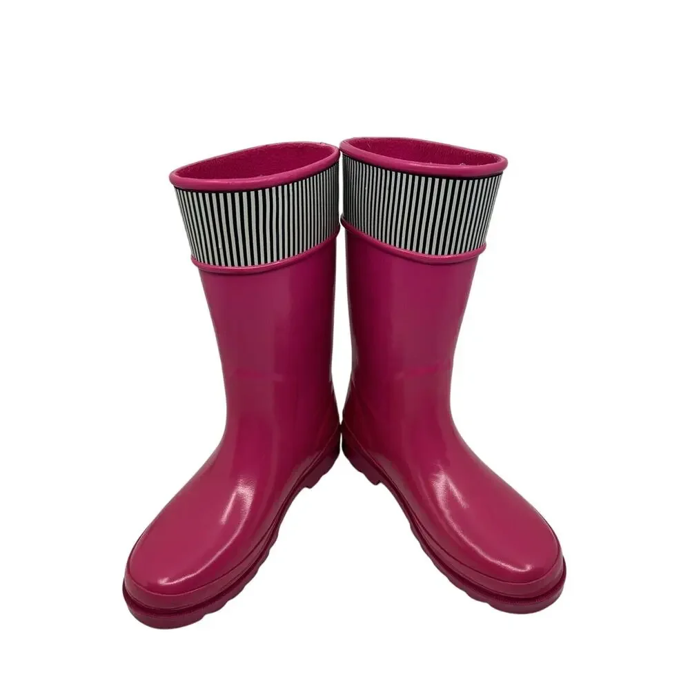 Sperry Topsider Girls Pelican Pink Rain Boots Size 2 Fleece-Lined Waterproof